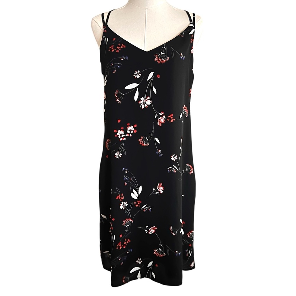 Worthington Black and Red Chemise with Floral Elegance
